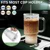 Itopfox 26oz Glass Tumbler with Lids and Straws, 2 Pack Mason Jar Wide Mouth Reusable Drinking Glasses for Smoothie, Iced Coffee, Beer, Travel Mug - 4 of 4