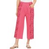 Collections Etc Side Embroidered Lace Capris Cotton Pants - 4 of 4