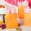 Blue Panda 25-Pack Orange Gift Bags with Handles - Medium Size Paper Bags for Birthday, Wedding, Retail (8x3.9x10 In) - 3 of 4
