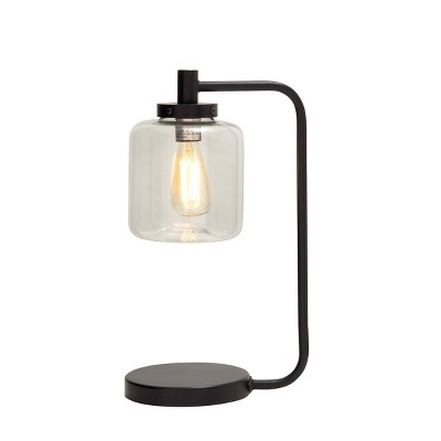 Iron Table Lamp with Glass Jar Shade Olivia & May