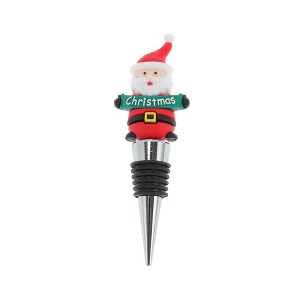 Unique Bargains Santa Claus Bottle Stopper Zinc Alloy ABS Silicone 1 Pc - 1 of 3