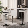 TiramisuBest Set of 2 Adjustable Swivel Bar Stools with Storage, Khaki Faux Leather, 360° Armless Counter Chairs with Metal Base - 4 of 4