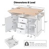 Coolbibila-55''Large Kitchen Island With 2 Drop Leaf, Rolling Kitchen Cart On 5 Wheels, Folding Storage Dining Table With Spice&Towel Rack - 4 of 4