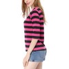 INSPIRE CHIC Women's Elbow Sleeves Boat Slim Fit Casual Stripe Animal Print Multi Floral Pattern T-Shirt - 4 of 4