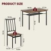 Dining Table Set for 4, Rectangular Kitchen Table and 4 Chairs with Wine Rack, for Apartment, Home, Office, Rustic - 4 of 4