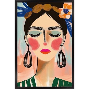 Trends International Reinders: Portraits - Spring Lady Framed Wall Poster Prints Black Framed Version 22.375" x 34" - 1 of 4