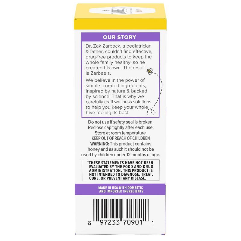 Zarbee&#39;s Baby Cough Syrup + Immune with Honey &#38; Zinc - Natural Grape Flavor - 2 fl oz, 3 of 13
