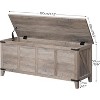 Farmhouse Toy Box, 47.2" Storage Bench with Geometric Style Front, Storage Chest, Toy Chest with Metal Accents and Lift Top - 3 of 4