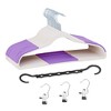 VECELO 25/50 pk Plastic Hanger 360º Swivel Hook Non Slip Coat Hangers with Magic Hangers & Tie Rack - 4 of 4