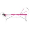 vidaXL 3-Zone Foldable Massage Table Aluminum White and Pink - 4 of 4