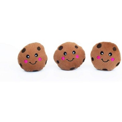 ZippyPaws - Food Miniz, Stuffed Squeaker Dog Toy and Replacement for Interactive Burrows - 3 Pack Cookies