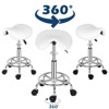 Black Height Adjustable Saddle Stool Rolling Bar Stool Salon Chair, Workshop Home Office Use - 3 of 4