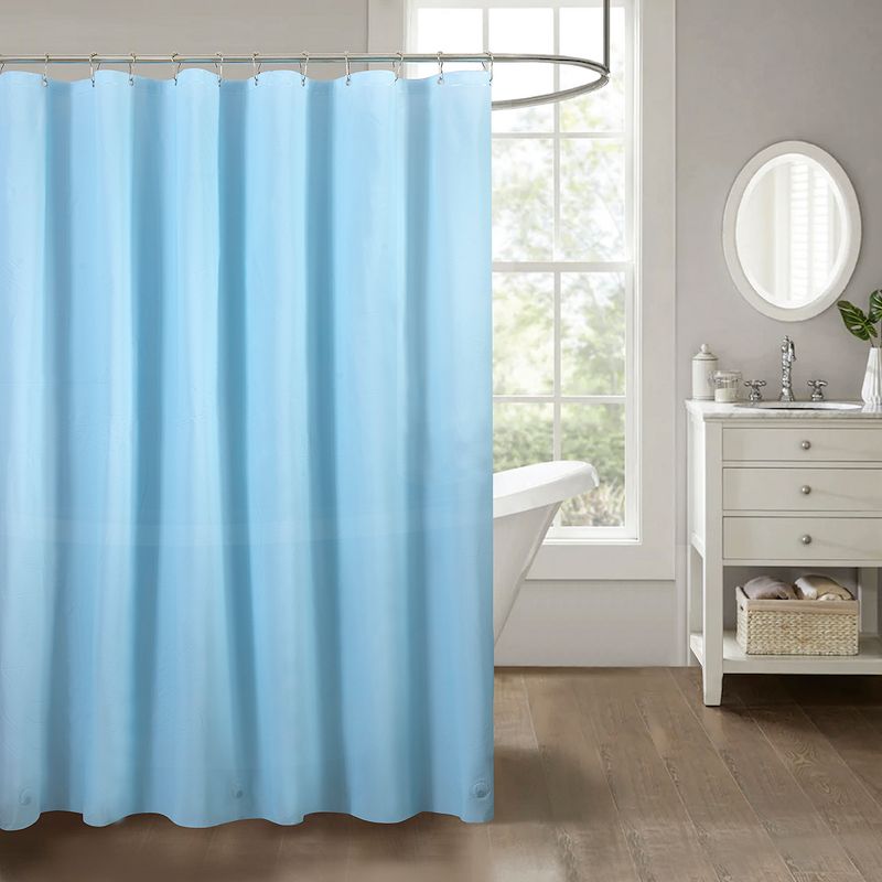 RT Designers Collection Home 3 Gauge Peva Stylish Shower Curtain Liner 70" x 72" Sky Blue, 1 of 4