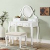 AZL1 Life Concept Vanity Table with Adjustable Mirror 5 Drawers and Stool Set Easy Assembly for Bedroom Organization, White, 35.5"*22.4"*13" - 2 of 4