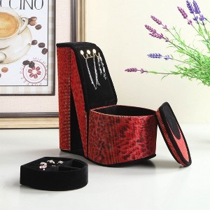 CAVINAS 9" Tall Display Jewelry Box with Hooks High Heel Shoe Design Jewelry Armoire Organizer - 1 of 4