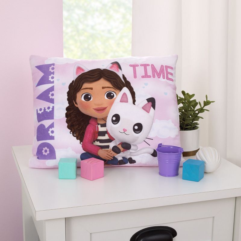 DreamWorks Gabby's Dollhouse Dream It Up Pink and Purple Pandy Paws Decorative Toddler Pillow, 4 of 6