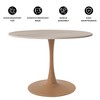 LeisureMod Bristol 35'' Modern Round Dining Table – Durable MDF Top and Wood-Transfer Natural Steel Base for Kitchen, Dining Room, or Cafes - 3 of 4