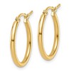 Black Bow Jewelry 2mm Round Hoop Earrings in 14k Yellow Gold, 20mm (3/4 Inch) - 2 of 4