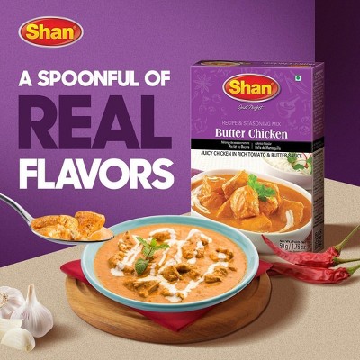 Shan Butter Chicken Recipe and Seasoning Mix 1.76 oz Pack of 6