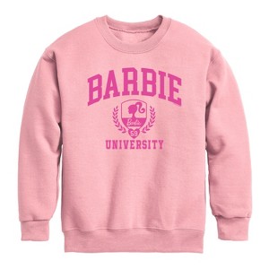 Boys' - Barbie - University Graphic Long Sleeve Fleece Sweatshirt - 1 of 3