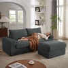 NicBex Modern Sofa Couch Corduroy Sleeper Sofa with Movable Ottoman for Living Room and Office - 2 of 4