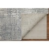 Gray and Silver Abstract Hand Woven Worn Faded Area Rug - 4 of 4