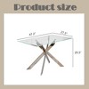 Vynxaria 47.2-inch modern minimalist tempered Fiberglass coffee table, metal leg rectangular dining table for livingroom - 4 of 4