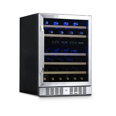 NewAir 46 Bottle Dual Zone Built-In Compressor Wine Cooler - Stainless Steel AWR-460DB