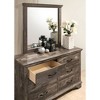2pc Jacobia 6 Drawer Dresser and Mirror Set Gray - HOMES: Inside + Out: Transitional Style, Wood Veneer, Metal Glides - 3 of 4