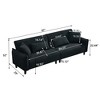 GDFStudio Congreve Modern 97" Wood and Teddy Velvet Sofa with Pillows - 3 of 4