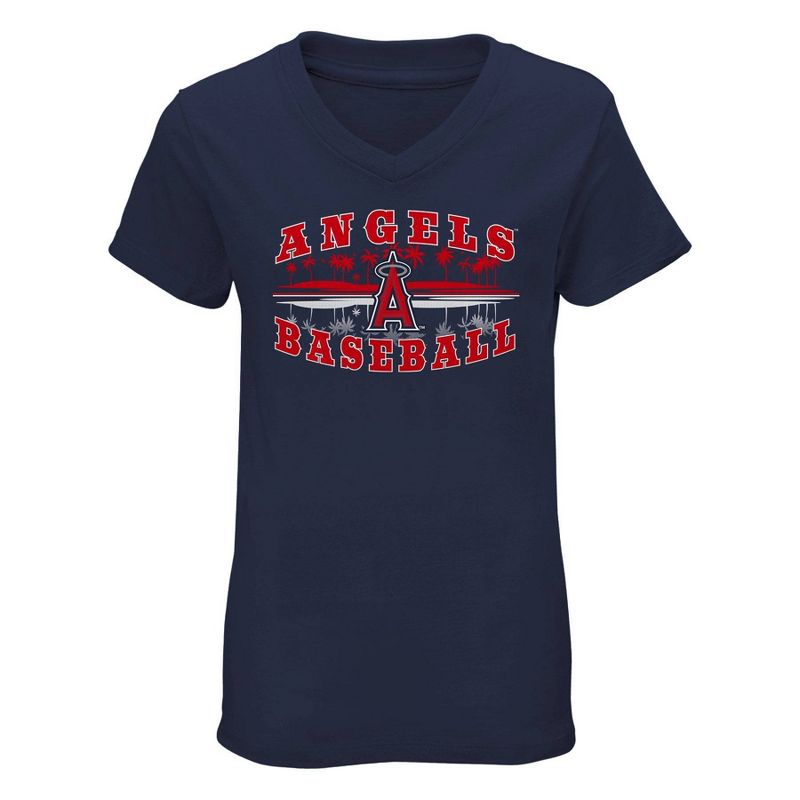 MLB Los Angeles Angels Girls&#39; V-Neck T-Shirt, 1 of 2