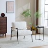 MAYEERTY 27.56" Modern Accent Chair, Plush Cushions Minimalist Metal Frame Wooden Armrest, Living Room Bedroom Office - 2 of 4