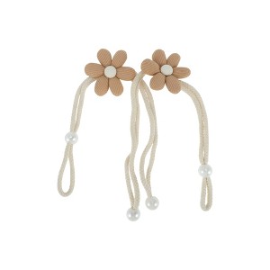 Unique Bargains Flower Pin-on Curtain Tieback Cotton Linen 2 Pcs - 1 of 4