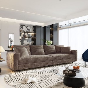 Kumasinova Corduroy Cloud Sofa with Cushions, Convertible Sofa Lounge Chair, Plush Modern 4-Seat Sofa, Easy Assembly, Couches for Living Room - 1 of 4