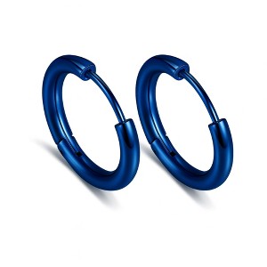 Stainless Steel Hoop Earrings by Ginger Lyne Huggie Style for Lobe Cartilage Piercing Body Jewelry - 1 of 4