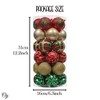 30pc Graceful Ornament Bundle Set, Traditional Red, Green, and Gold Glittered Tree Baubles| OrnamentallyYou - 3 of 4