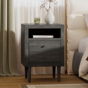 Industrial Wooden 2-Drawer closet Chest Storage Cabinet bedroom living Room-Christopher Knight Home - 1 of 4