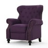 Accented Push Back Recliner Chair with Rolled Arms, Copper Accents, Comfortable Reclining Armchair for Living Room-- Frevyn - 4 of 4