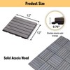 10 PCS Interlocking Deck Tiles Striped Pattern, 12" x 12" Square Acacia Hardwood Outdoor Flooring - 2 of 4