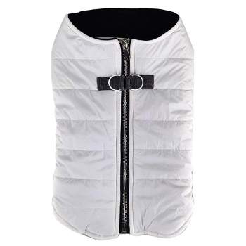Doggie Design Zip-up Dog Puffer Vest - White