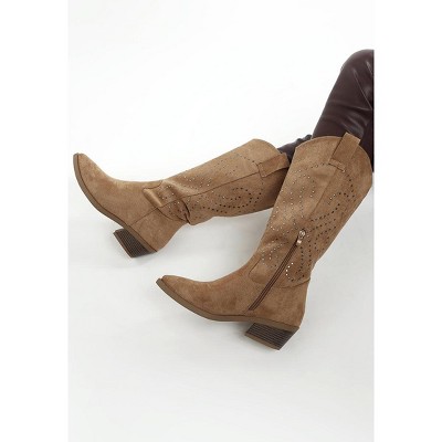 Lariat Studs Embellished Cowboy Boots Women
