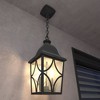 SEVOBAL Outdoor Wall Lights Modern Exterior Hanging Fixture with Clear Glass and Adjustable Chain for Porch Foyer Doorway , Brown , 10.2"*10.2"*20.3" - 2 of 4