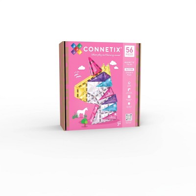 Connetix Magnetic Tiles Glitter Unicorn Pack Building Blocks - 56pc