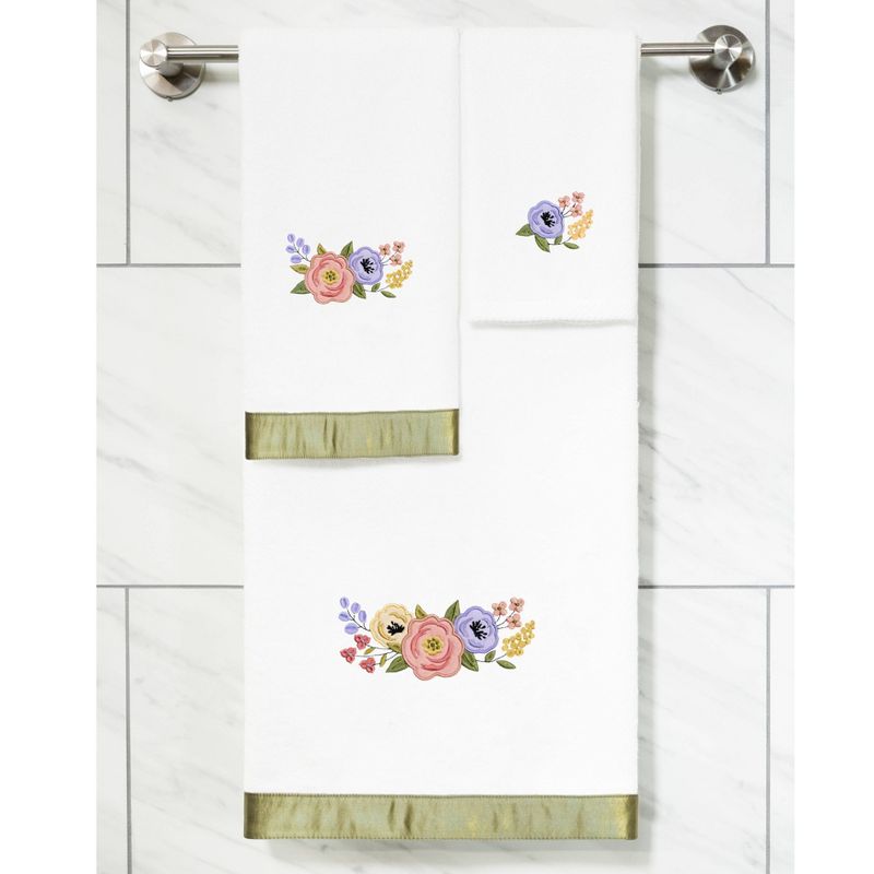 3pc Verano Design Embellished Towel Set White - Linum Home Textiles, 5 of 10