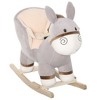 Whisen Kids Rocking Chair, Rocking Horse Donkey with Sound, Wood Base Seat, Safety Belt, Rocker Toy for 18 - 36 Months - Gray - 3 of 4
