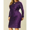 Agnes Orinda Women's Plus Size Christmas Slim Fit Party Glitter Cocktail Sequin Midi Bodycon Dresses - 2 of 4