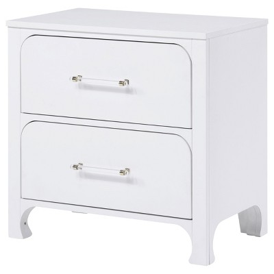 Anastasia Pearl White 2-Drawer Modern Nightstand