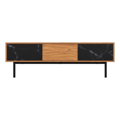 Marble Effect Doors TV Stand for TVs up to 65" Walnut - AVF