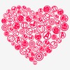 Women's Marvel Universe Logo Heart Icons T-Shirt - 2 of 4