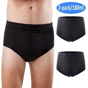 CARER 2-Pack Washable Incontinence Underwear for Men 6oz Absorbency Leak Proof Reusable Men's Incontinence Briefs - 1 of 4